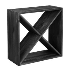 Regal na wino 52 cm, X-Cube, bejcowany na czarno