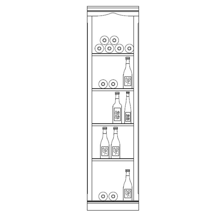 System stojaków na wino Piedmont, model 1, fornir debowy, ciemnobrazowy