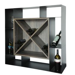 Stojak na wino NERO, dekor wenge X-cross